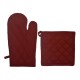 Livarno Home - Dark Red Oven Mitt & Pot Holder Set