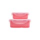 Compact Stackable Food Storage Container Set (2-Pack) - Pink