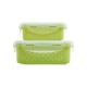 Compact Stackable Food Storage Container Set (2-Pack) - Green