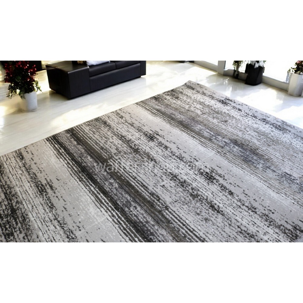 Modern Striped Area Rug , Grey and black tones with gradient patterns 160x230cm - Turkish Carpet