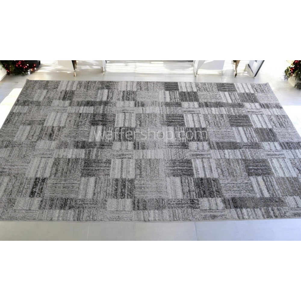 Modern Geometric Pattern Rug , Shades of grey and black with subtle variations in texture and tone 160x230cm - Turkish Carpet