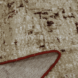 Modern Distressed Beige and Maroon Rug , Beige base with dark brown or maroon accents 160x230cm- Turkish Carpet