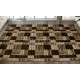 Modern Geometric Checkered Rug – Beige and Brown , Beige and dark brown 160x230cm- Turkish Carpet