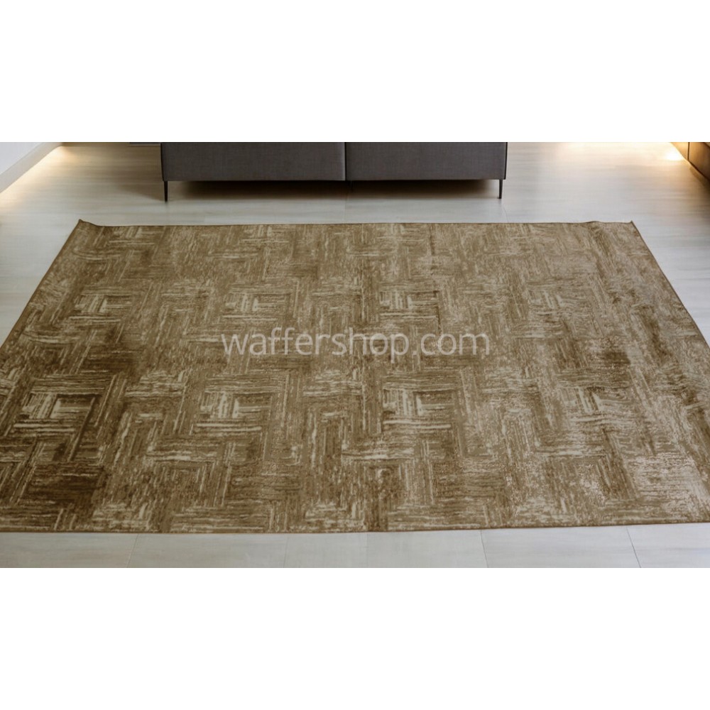 Modern Textured Beige Carpet , Beige  160x230cm- Turkish Carpet