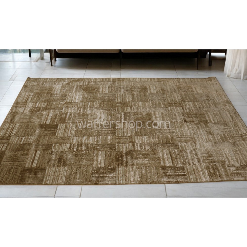 Contemporary Beige Geometric Carpet , Beige  160x230cm- Turkish Carpet