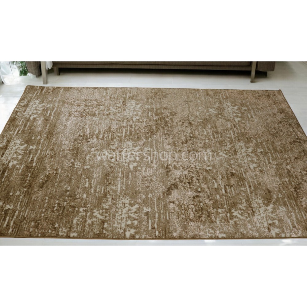 Minimalist Beige Textured Carpet , Beige  160x230cm- Turkish Carpet