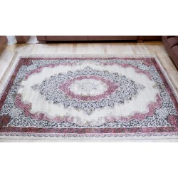  Classic Rosette Medallion Carpet , pink 160x230cm- Turkish Carpet