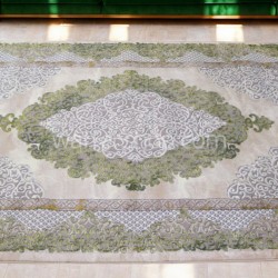 Serene Scrolls ,classic A blend of soft greens, whites, and beiges. 160x230cm- Turkish Carpet