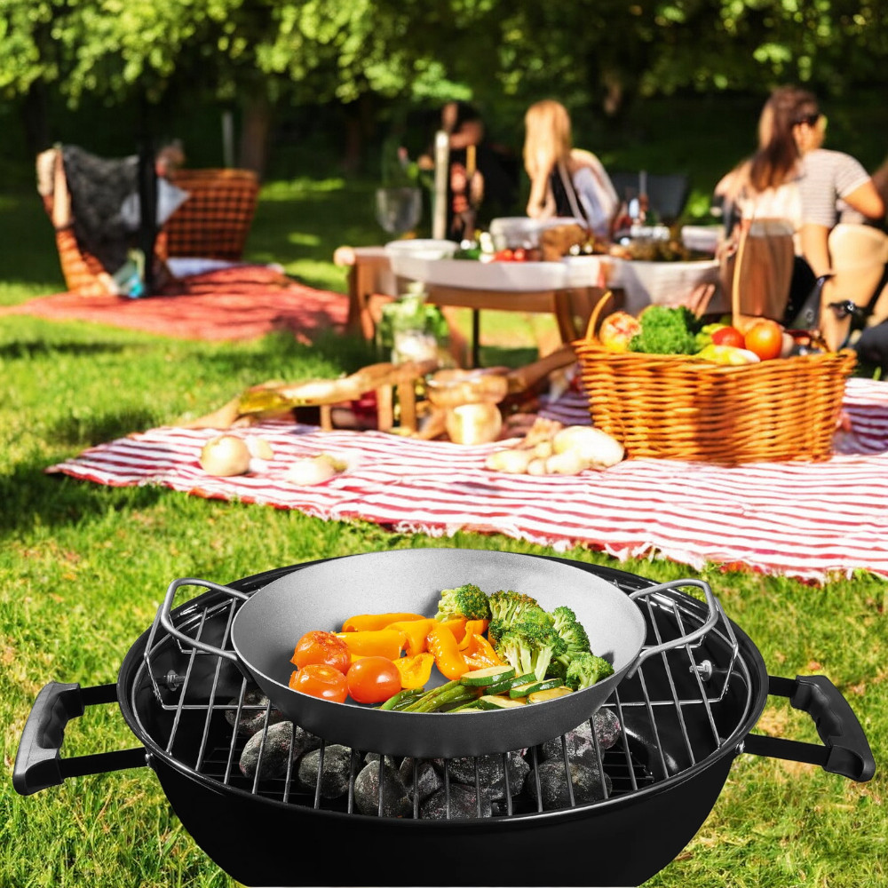  Grill Meister - Dual-Handle Perforated Iron Grill Pan