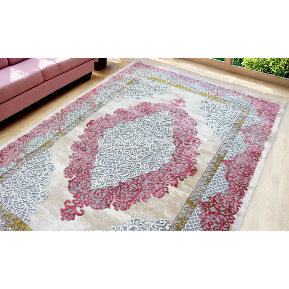 Soft Rose Harmony ,classic pink. 1x2m- Turkish Carpet