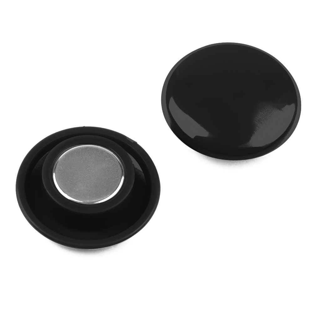 Set of 6 Black Magnetic Buttons 