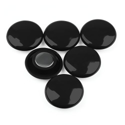 Set of 6 Black Magnetic Buttons 