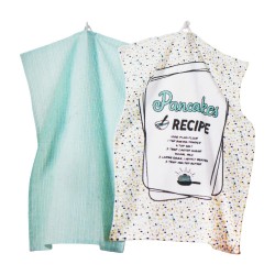 Ernesto Set of 2 Kitchen Towels - Pancake Recipe Edition