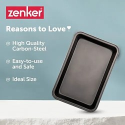 Zenker Oven Tray Pan 42x29x4cm Carbon Steel ,Black