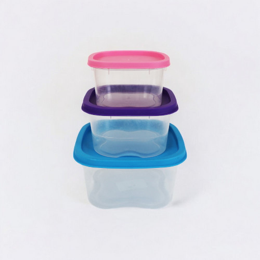 Stackable Transparent Containers - 3-piece set 