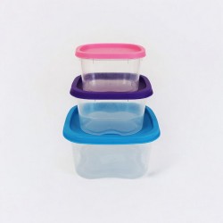 Stackable Transparent Containers - 3-piece set 