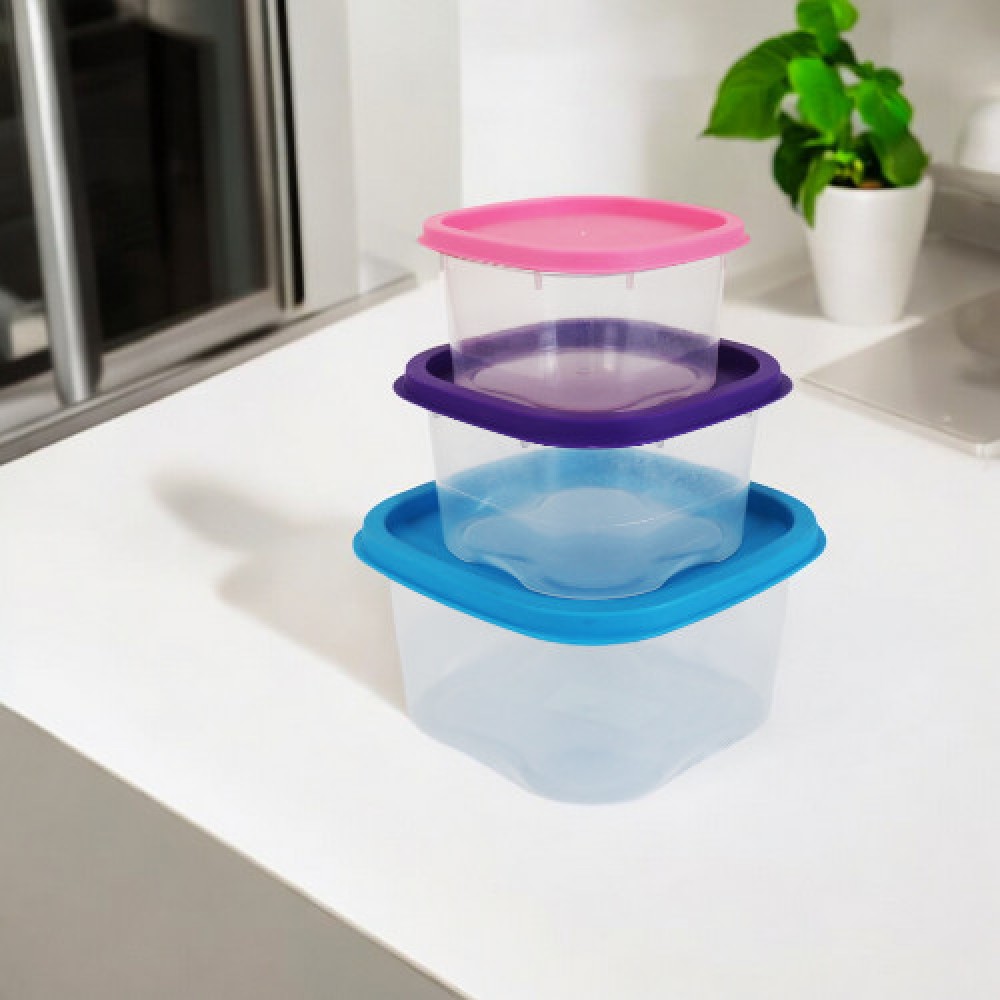 Stackable Transparent Containers - 3-piece set 