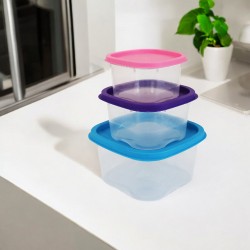 Stackable Transparent Containers - 3-piece set 