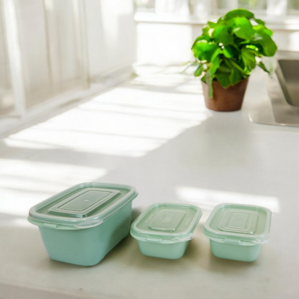 Set of 3 Stackable Food Storage Containers