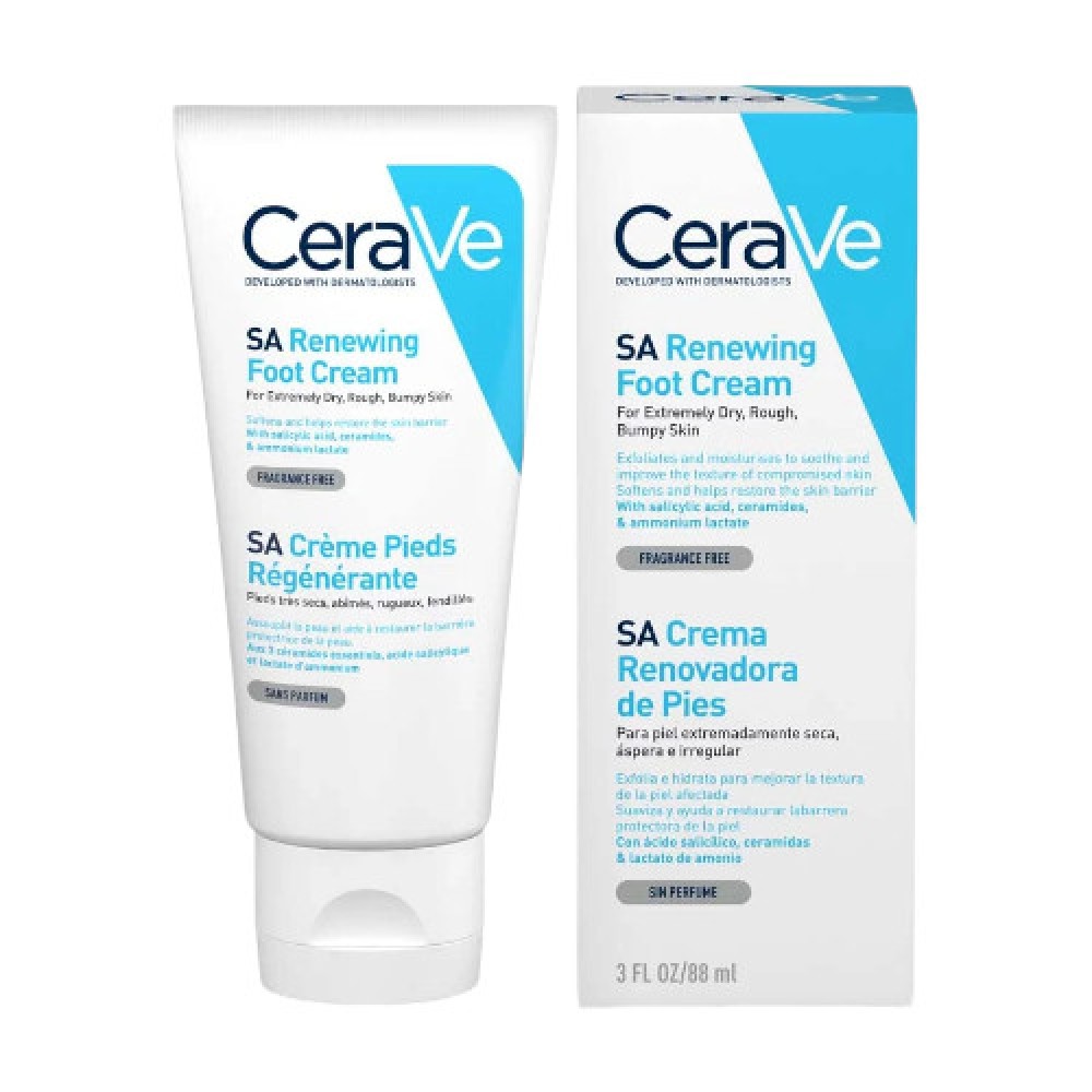 CeraVe SA Renewing Foot Cream 88ml , For Dry , Rough, Cracked Feet