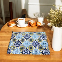 Set of 4 Livarno Home Placemat Set - Geometric Tile Design