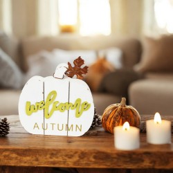 Welcome Autumn - White Pumpkin Decoration