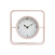 Max Home - Pink Metal Table Clock (21cm x 6cm)