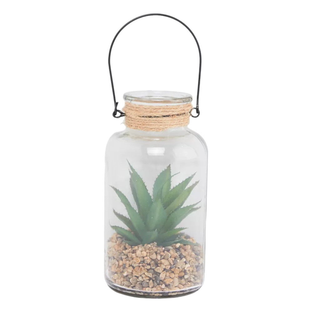 Max Home - Decorative Plant with Pot in Cylindrical Jar