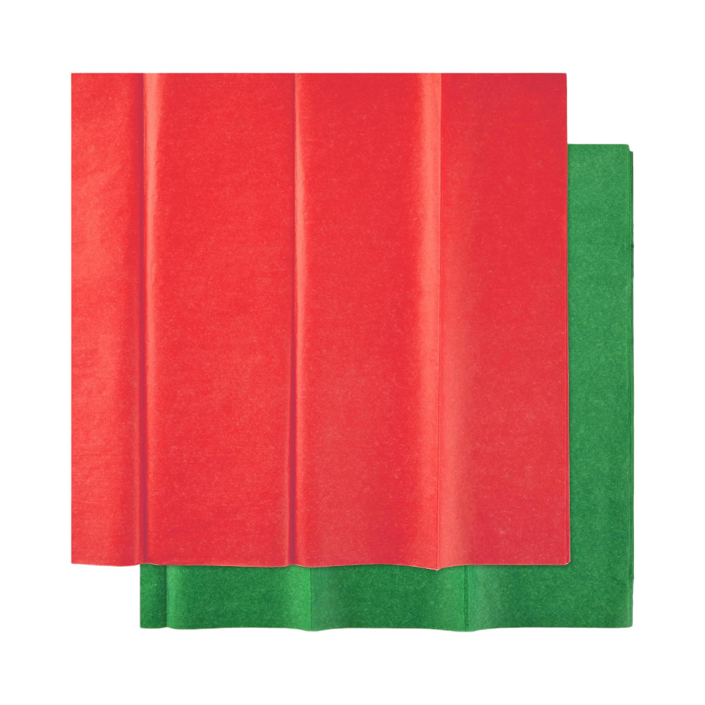 Gift Tissue - Premium Quality Wrapping Tissue - 60 Sheets (Red & Green)