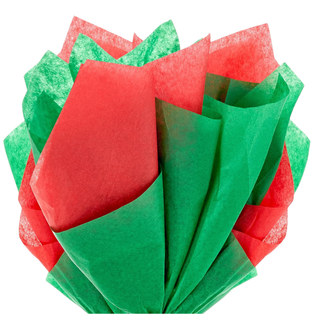 Gift Tissue - Premium Quality Wrapping Tissue - 60 Sheets (Red & Green)