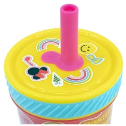 Disney-Stor Drop Safe Silicone Straw PP Tumbler 370ml  Minnie Mouse Flower Power, 74487