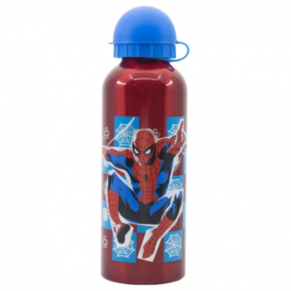 Disney Stor High Aluminium Bottle 530ml Spiderman Arachnid Grid, 74760