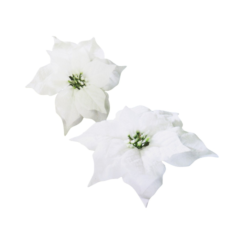 Livarno Home - White Clip-On Poinsettia Set of 2