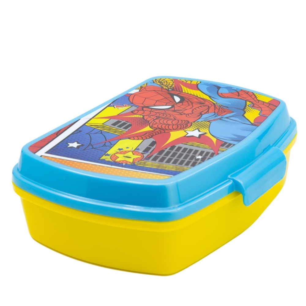 Stor Funny Sandwich Box Spiderman Midnight Flyer, 74774