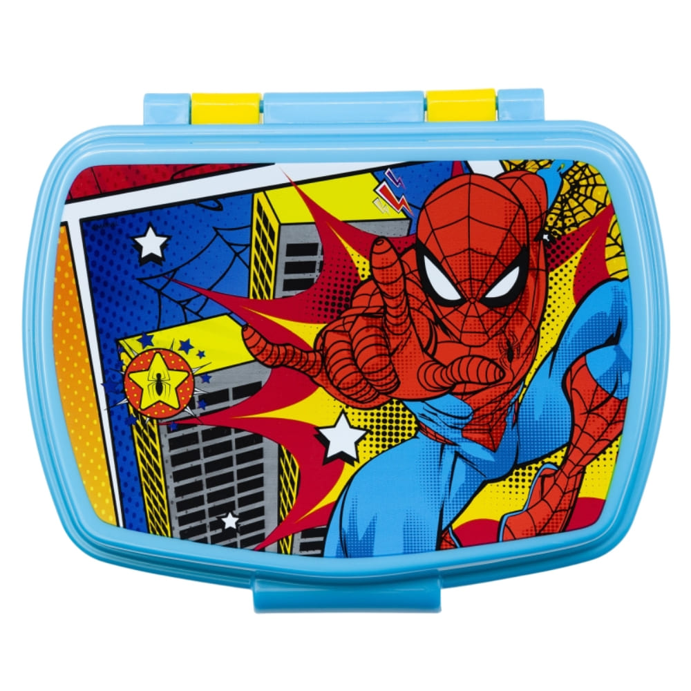 Stor Funny Sandwich Box Spiderman Midnight Flyer, 74774