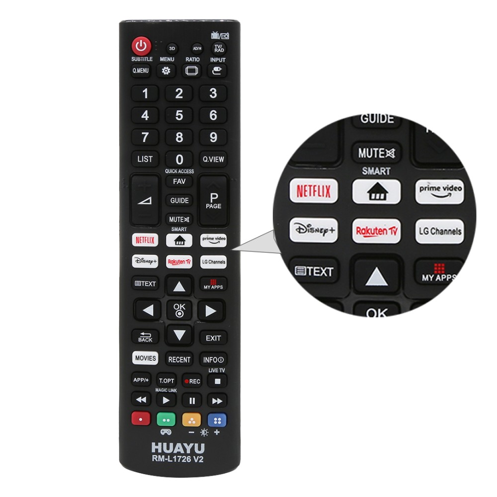 Huayu Compatible Remote Control for LG TV  RM-L1726 V2