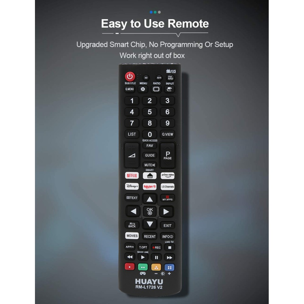 Huayu Compatible Remote Control for LG TV  RM-L1726 V2