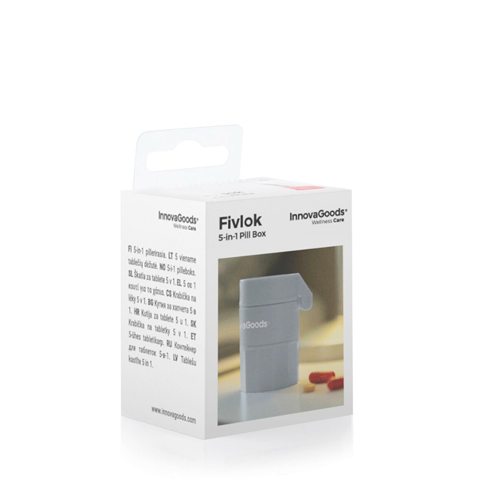 InnovaGoods 5-In-1 Pill Dispenser With Cutter And Crusher Fivlok, V0103328