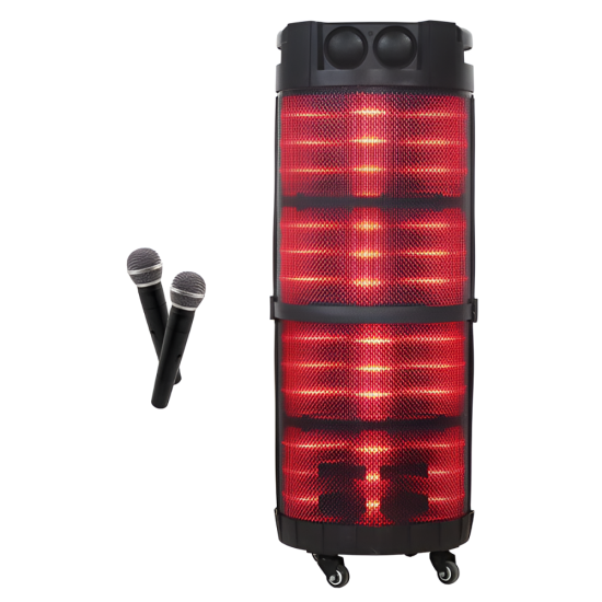Conqueror Speaker with 12'' woofer Microphones Bluetooth USB DJ Lights - S62