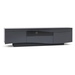 Table Stand Glass and Wood TV Console Black - HT50B