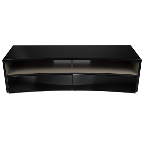 Table Stand Curve Shape Black Wood TV Console - HT51B-C