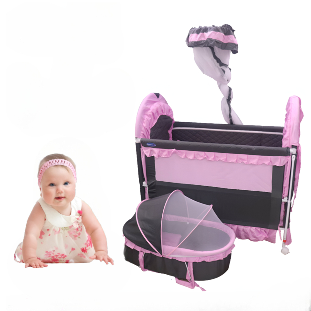 Baby Love - Baby Bed with Baby Cradle with Mosquito Net - Pink