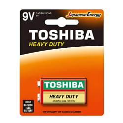 Toshiba Heavy Duty Carbon Zink 9V Battery 6F2KG