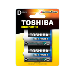 Toshiba Size D 1.5V High Power Alkaline Batteries 2 Pack LR20