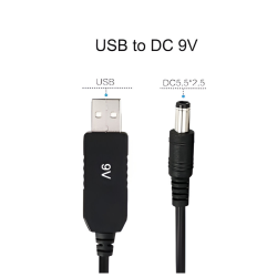 USB DC 5V to 9V 5.5 x 2.1 mm Male Step up Converter for WiFi Router - CB33
