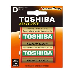 Toshiba 1.5V Heavy Duty D Carbon Zink Batteries R20