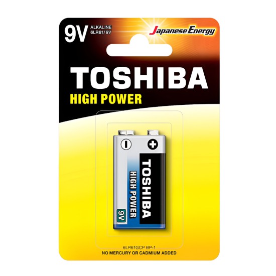 Toshiba 9V High Power Alkaline Battery 1 Piece 6LF22