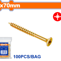Wadfow 100pcs 5x70mm Yellow Wooden Screw Mold