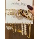 10 pairs Faux pearl & Butterfly decor Earings