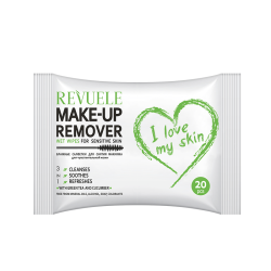 Revuele Wet wipes MAKE-UP REMOVER I LOVE MY SKIN for Sensitive skin with green tea and cucumber